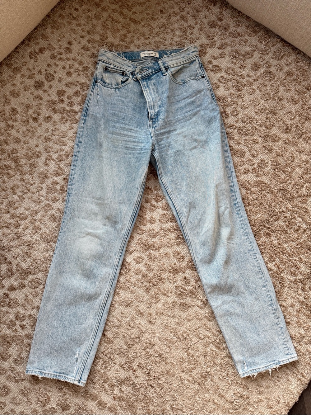 Abercrombie & Fitch Light Blue Ultra High Rise Straight Jeans